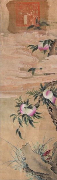佚名寿桃镜片