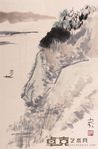 谢之光山水立轴 81×53