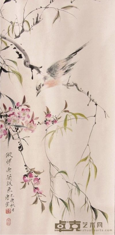 唐云花鸟立轴 68×33