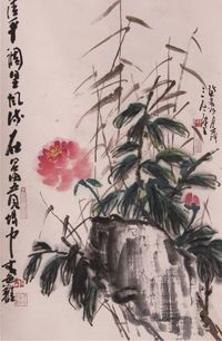 曾密花卉立轴