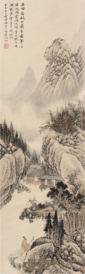 吴湖帆山水立轴 104×34