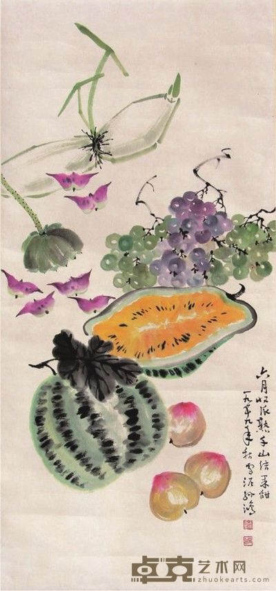 孙雪泥花卉立轴 95×43