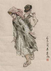 黄胄人物立轴