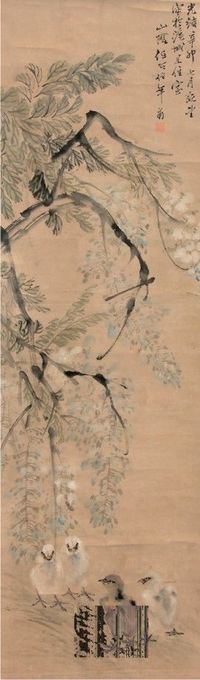 任伯年花鸟立轴