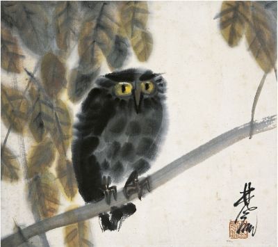 林风眠（1900～1991）夜鹰图 镜片