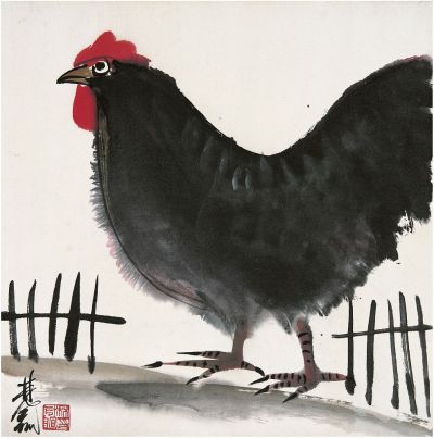 林风眠（1900～1991）大鸡图 镜片