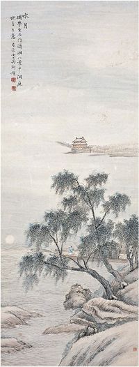 吴淑娟（1853～1931）洞庭秋月图 立轴