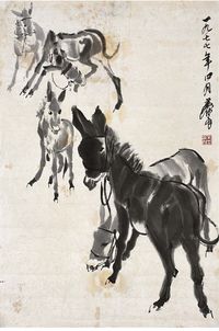 黄胄（1925～1997）群驴图 画心