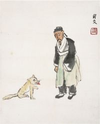 关良（1900～1986）东郭先生和狼 画心