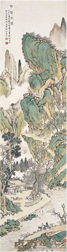 张俊（1881～1943）剑阁丹枫图 立轴 157×42cm