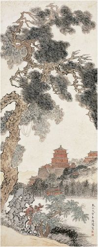 溥儒（1896～1963）松溪城郭图 立轴