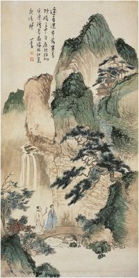 溥儒（1896～1963）松崖观瀑图 画心