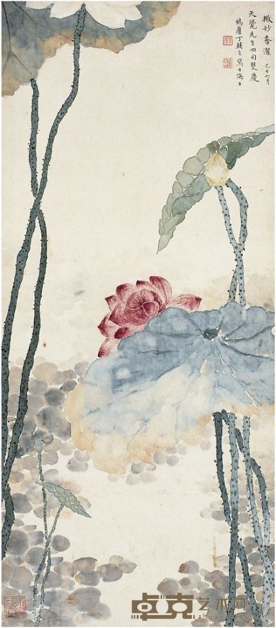 丁辅之（1879～1949）微妙香洁图 画心 81×35.5cm