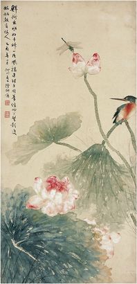 陆抑非（1908～1997）并蒂连理图 立轴