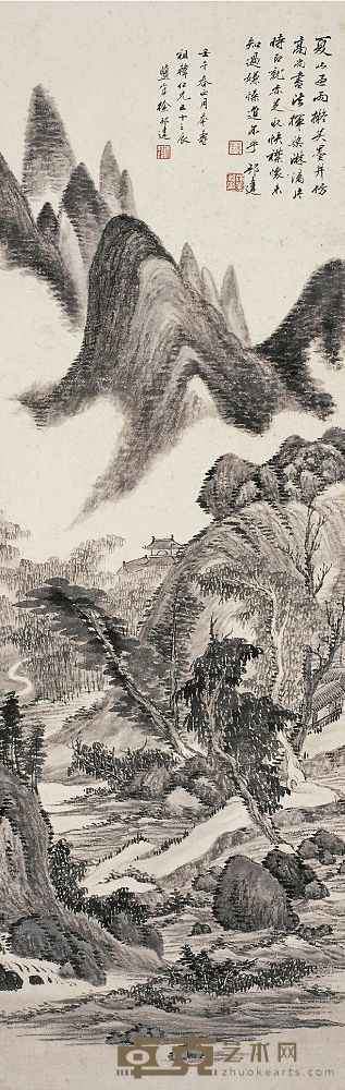 徐邦达（1911～）夏山过雨图 立轴 90.5×29cm