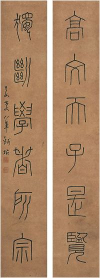钱坫（1744～1806）篆书 六言联 镜片