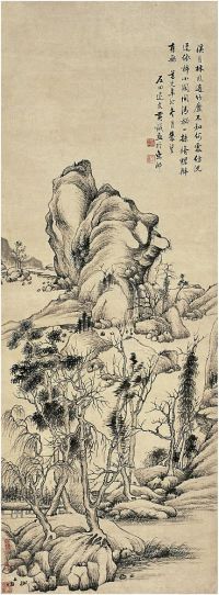 黄钺（1750～1841）溪月林风图 立轴