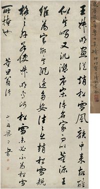 梁同书（1723～1815）行书董其昌语 立轴