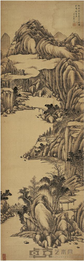 翟大坤（？～1804）嵩山草堂图 立轴 131×43cm