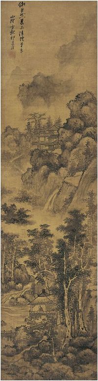 祁豸佳（1594～1683后）夏木清阴图 立轴