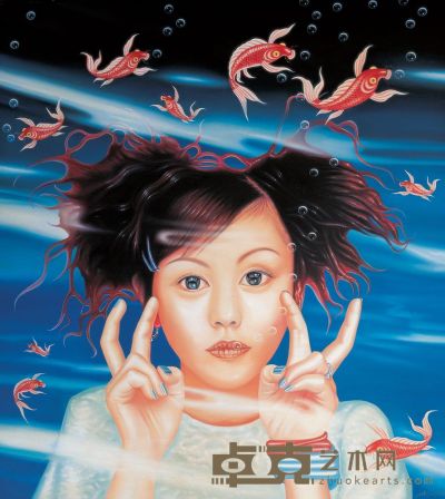 江衡 2004年作 美女·鱼 NO.1 2004 190×170cm