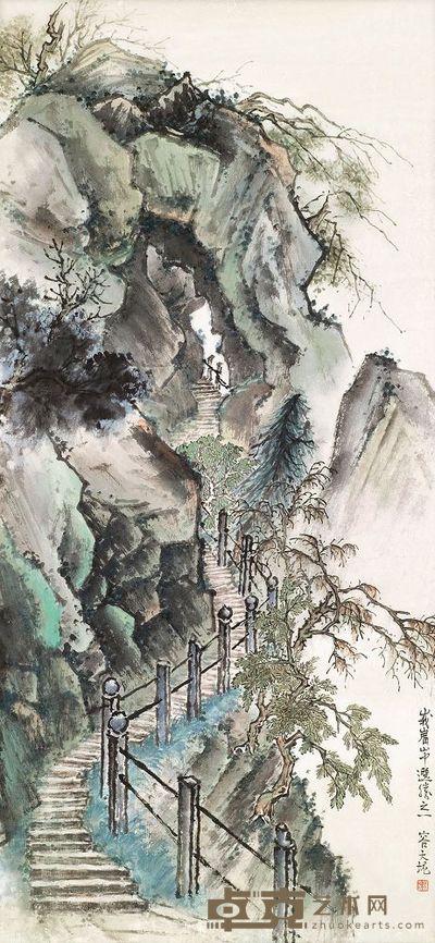 容大块 峨眉小景 立轴 103×47cm