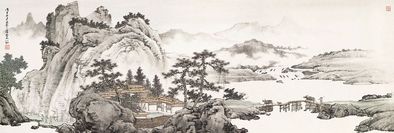 苏小松 2008年作 江村归牧图 镜心