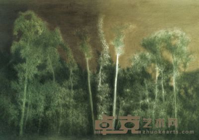 康海涛  黄昏树林 102×140cm