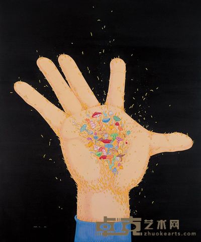 郝朗  有一天，手心全长出了蘑菇 190×160cm