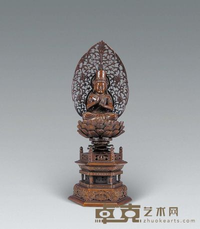 清 黄杨木雕佛坐像 高26cm