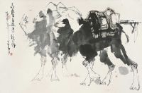 李山 1980年作 骆驼 镜心