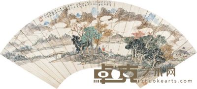 刘彦冲 1847年作 苍嶂秋云 镜心 18×51cm