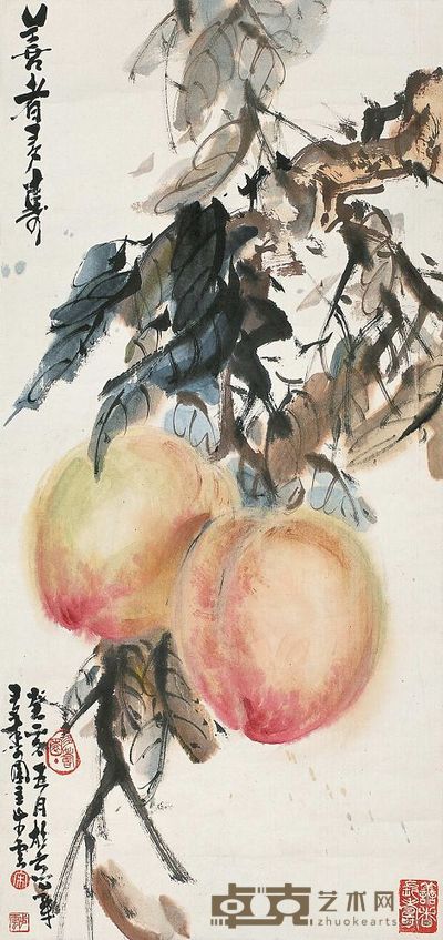 宋步云 1983年作 善者多寿 立轴 94×44cm