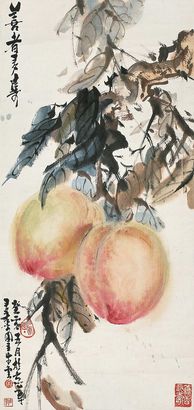宋步云 1983年作 善者多寿 立轴