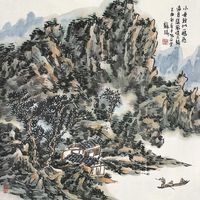 龙瑞 2005年作 山水 镜心