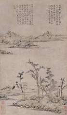 倪瓒 （款） 平远山水图 立轴