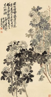 赵云壑 1915年作 荼糜图 立轴