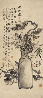 高凤翰 1745年作 岁朝图 立轴