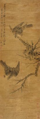 陈淳 （款） 1540年作 枯木栖禽 立轴