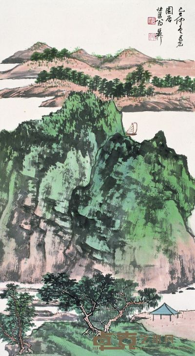 谢稚柳 己巳（1989）年作 春山闲居 立轴 89×48cm