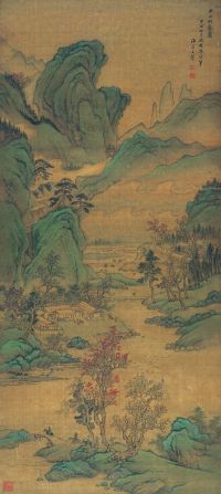 王翚 甲戌（1694）年作 秋山行旅 立轴