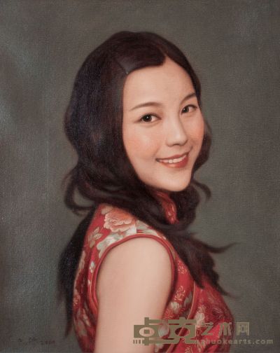 吴正恭 一个女子的头像 53×43cm