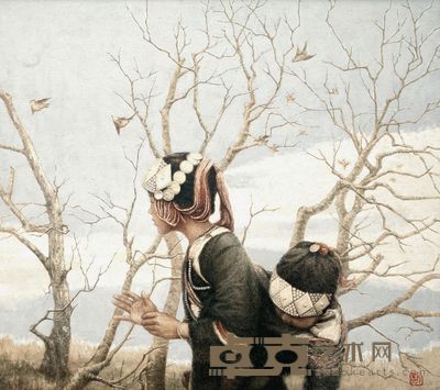 周小愚 1994年作 小山雀 110×100cm