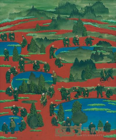李占卿 2008年作 红土坡上的绿色 180×150cm
