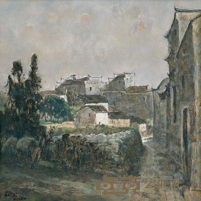 肖骥波 2006年作 徽州古镇 41×41cm