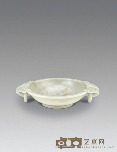 清 青玉蝴蝶环耳笔洗 直径21.7cm