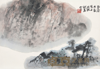 周思聪 山水 镜框 28×42cm
