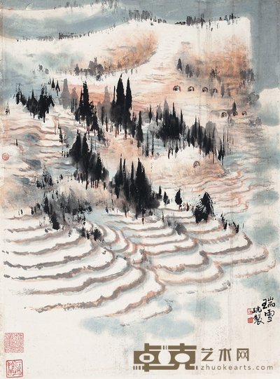 郑乃珖 山水 立轴 45×33cm