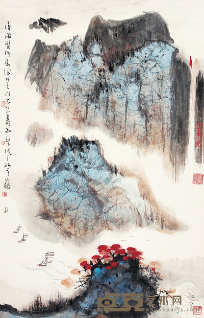 郑乃珖 山水 立轴 70×44cm