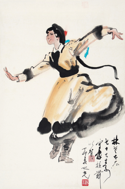 杨之光 1987年作 舞蹈人物 立轴